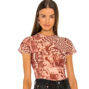 Miaou Mini Tee in Wanted Red size XS